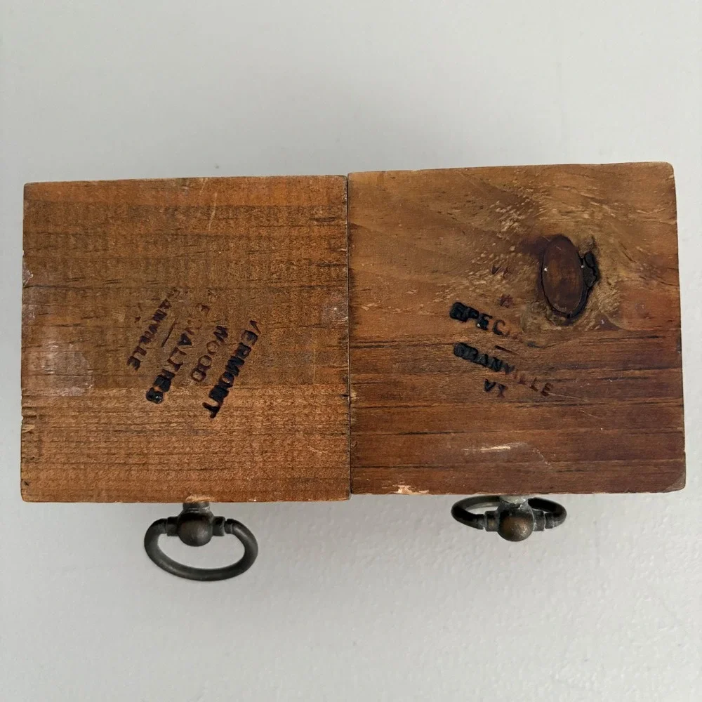 Vermont Wood Specialties Granville VT Wooden Taper Candle Holder Set Metal Ring